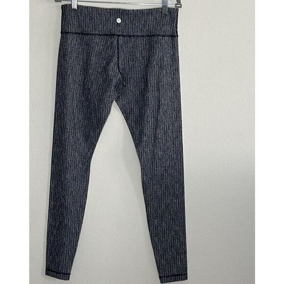 Lululemon‎ Wunder Under High Rise 7/8 Tight Heathered Black Legging size 10 - Picture 2 of 5